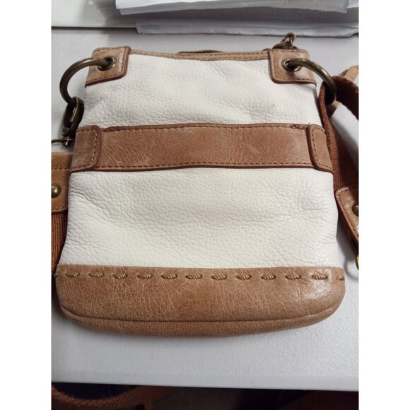 The Sak Women's Boho Leather Tan/Cream Crossbody BagBag/Purse - Picture 3 of 5